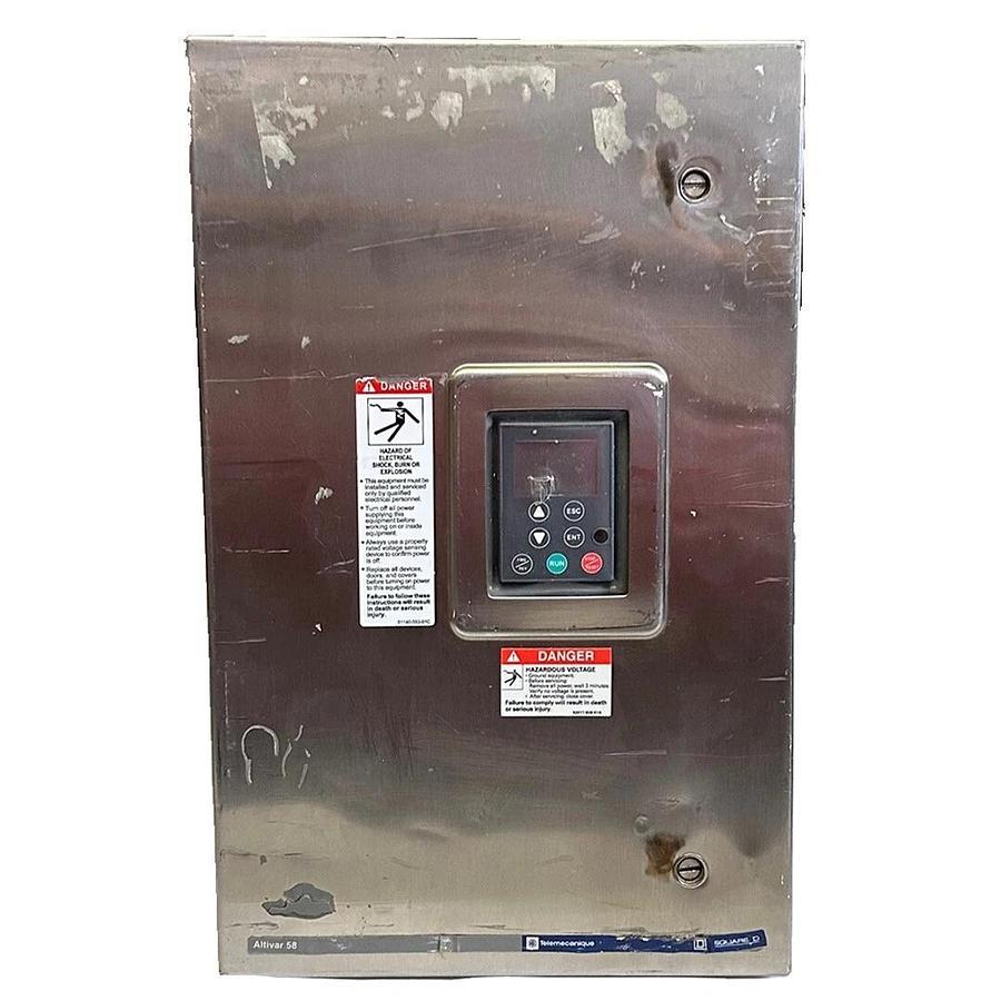 Used SQUARE D TELEMECANIQUE ATV58NU72N4KU Altivar 58 DRIVE CONTROLLER 5HP/4kW 480V