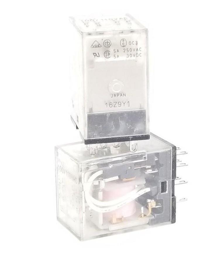 Used LOT OF 2 OMRON MY4Z 100/110VAC RELAYS