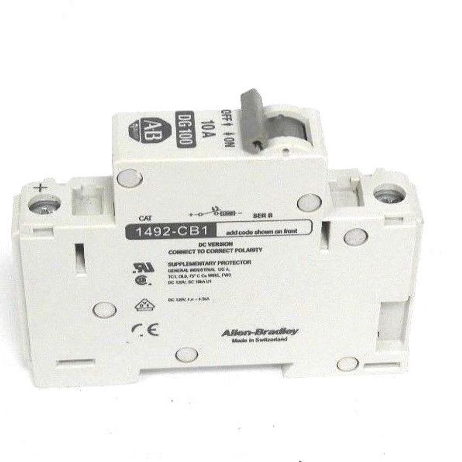 Used ALLEN BRADLEY 1492-CB1 CIRCUIT BREAKER, SER. B, 10A, DG100, 1492-CB1-DG100