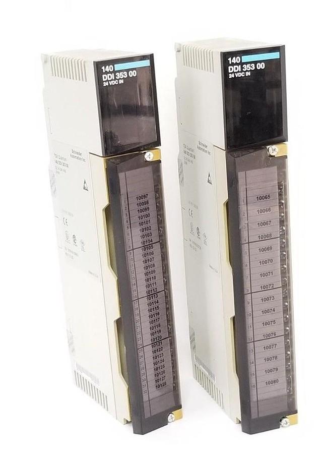 Used LOT OF 2 SCHNEIDER AUTOMATION 140 DDI 353 00 REV. 01.02 INPUT MODULES 140DDI353