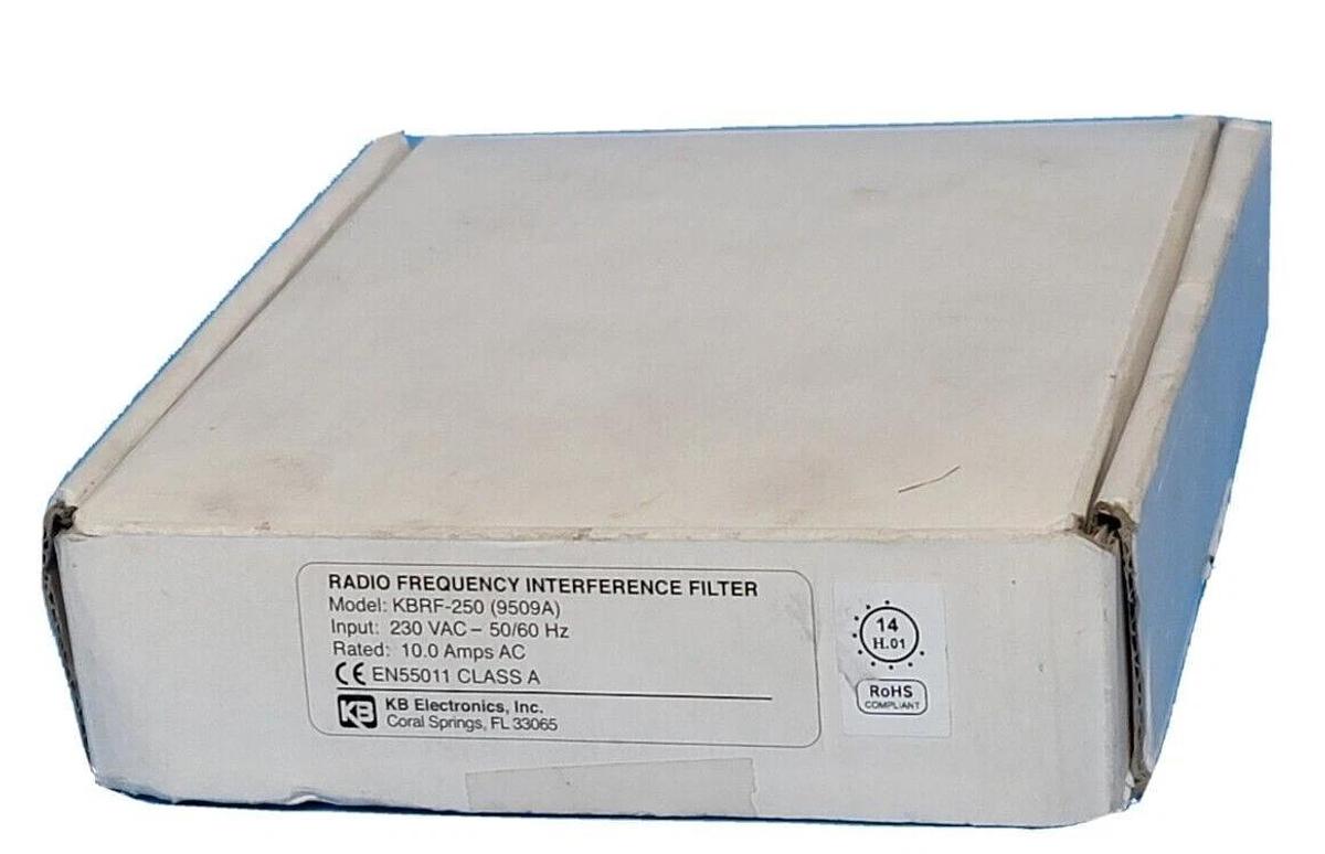 Used NIB KB ELECTRONICS KBRF-250 (9509A) RADIO FREQUENCY INTERFERENCE FILTER