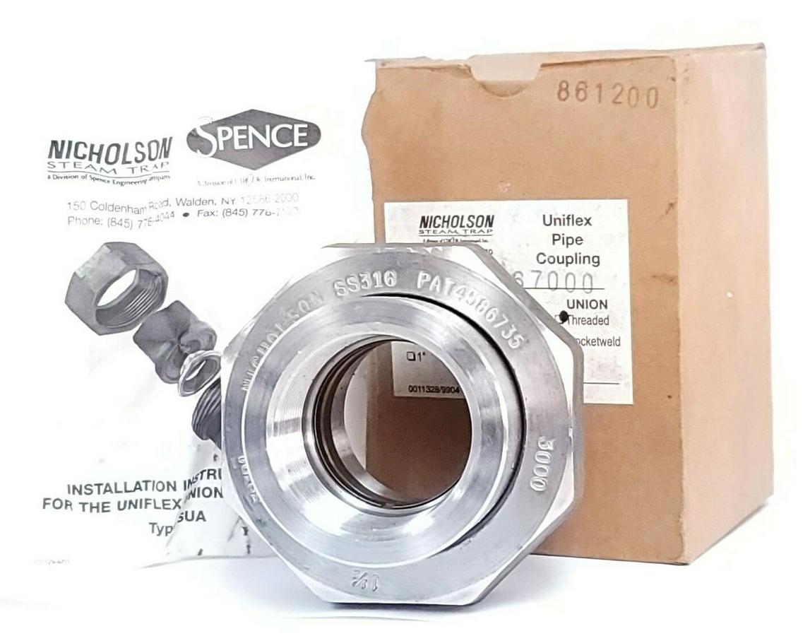 Used LOT OF 2 NIB SPENCE NICHOLSON 6567000 UNIFLEX PIPE COUPLING 1-1/2'' CARBON STEEL