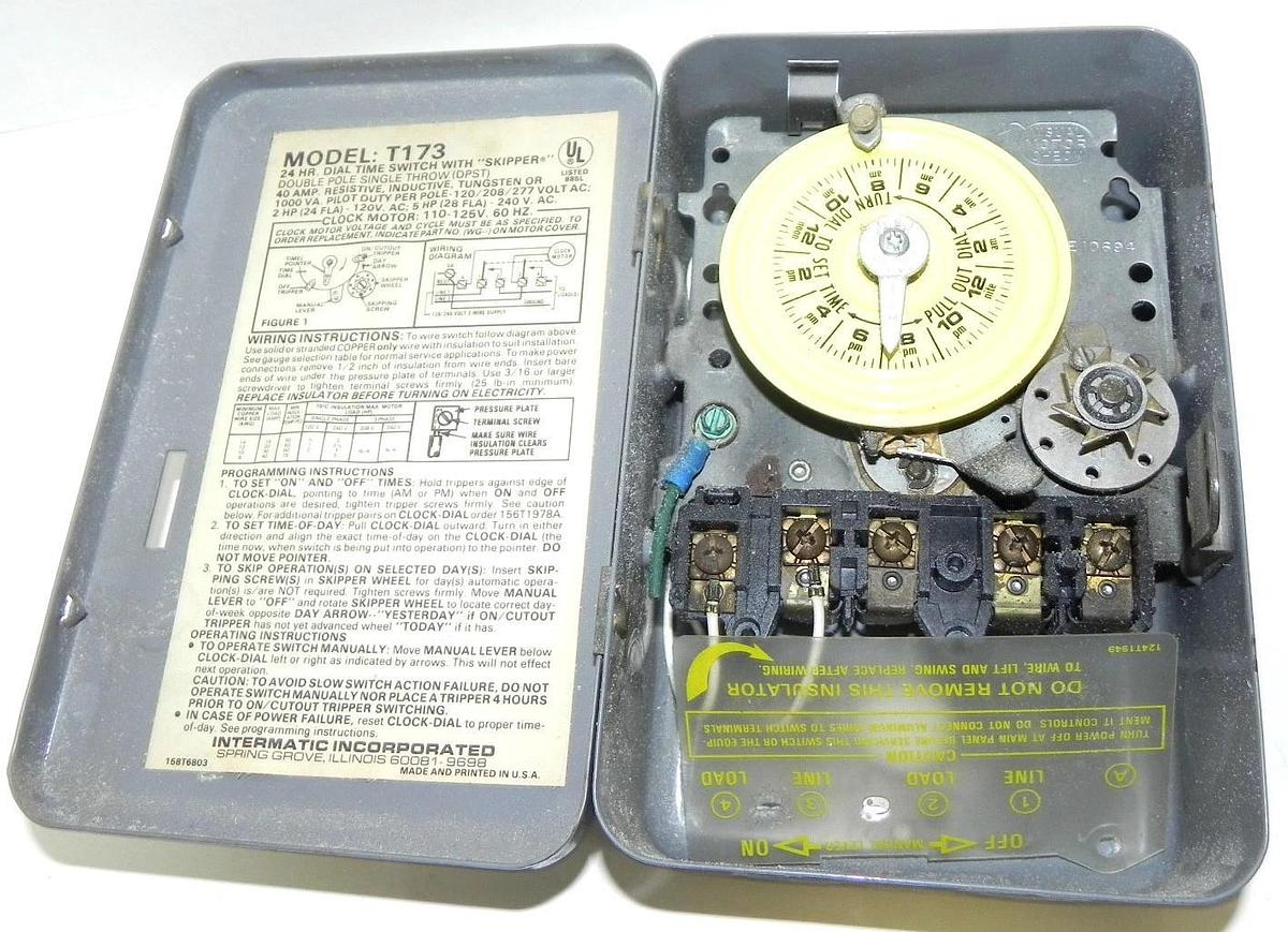Used INTERMATIC T173 24 HOUR DIAL TIME SWITCH