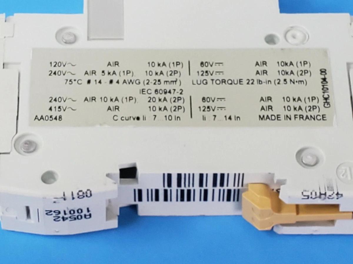 Used LOT OF 5 MERLIN GERIN 60101 CIRCUIT BREAKERS C1A, 240V, MULTI 9 C60