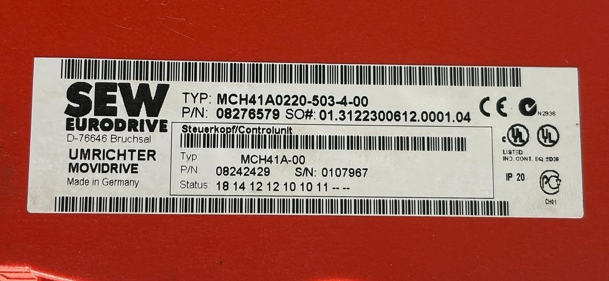 Used SEW Eurodrive Movidrive MDX60A0220-503-4-00 Compact VFD Servo Drive Used Damaged