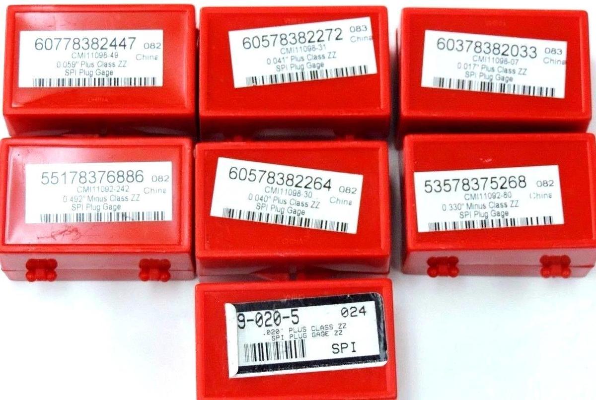 LOT OF 7 SPI CLASS ZZ PLUG GAGES CMI11098-31, CMI11098-30, CMI11092-242