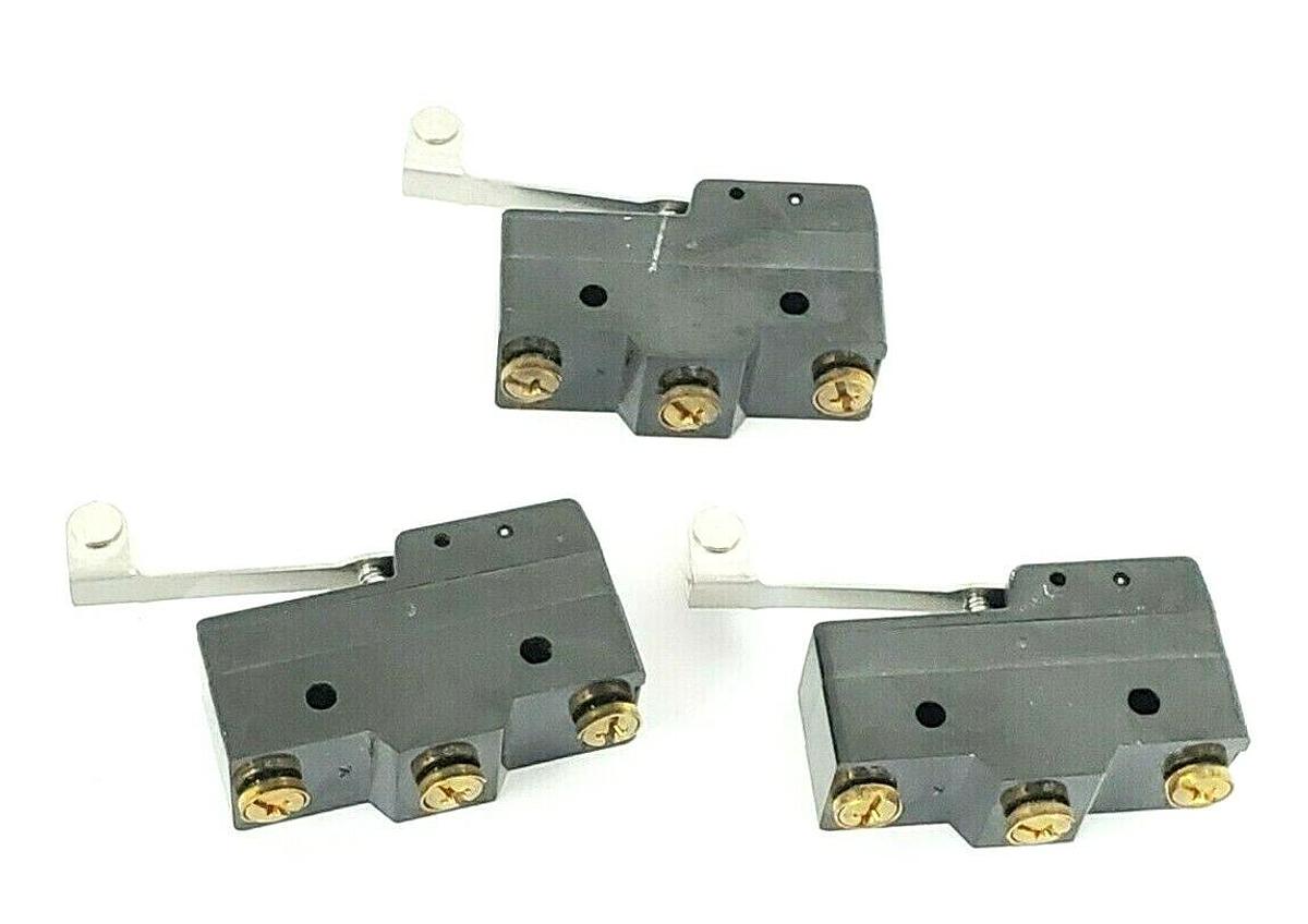 Used LOT OF 3 OMRON Z-15GW2-B7-K ROLLER LIMIT SWITCHES 15A 125-250-480VAC Z15GW2B7K