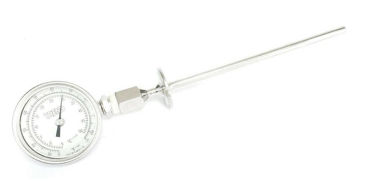 Used TREND INSTRUMENTS 25 TO 125 DEG F / -5 TO 50 DEG C THERMOMETER, 9-1/2" STEM