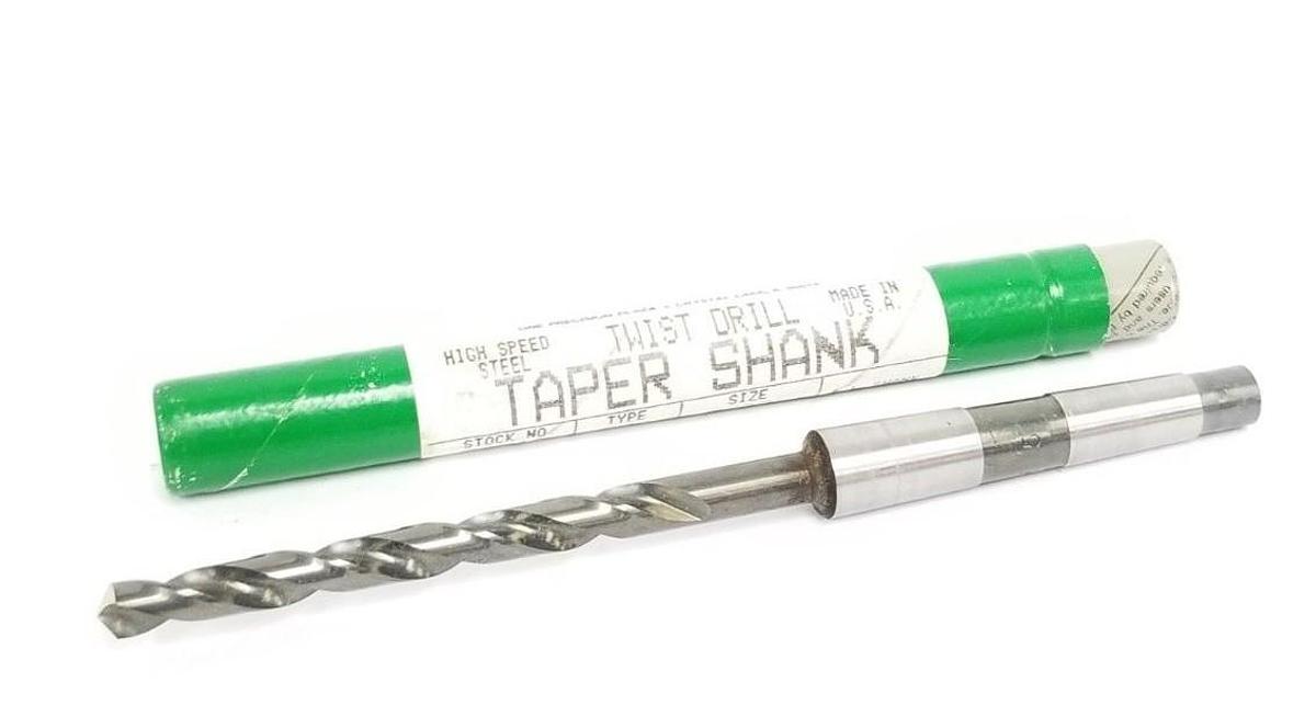 Used NEW PRECISION 20018 TYPE 209 HIGH SPEED STEEL TWIST DRILL TAPER SHANK, 9/32"