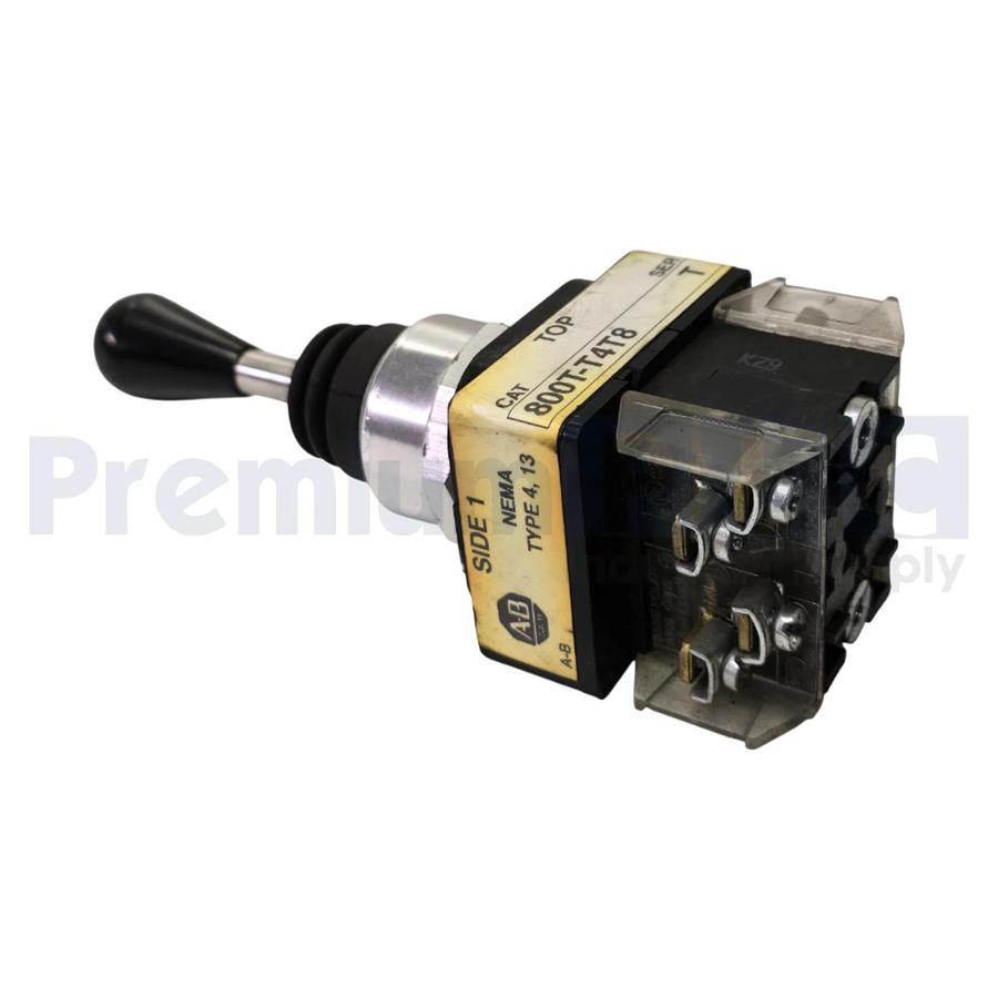 Used ALLEN BRADLEY 800T-T4T8AAXX /T NEMA TYPE 13 / 4-WAY TOGGLE SWITCH USED