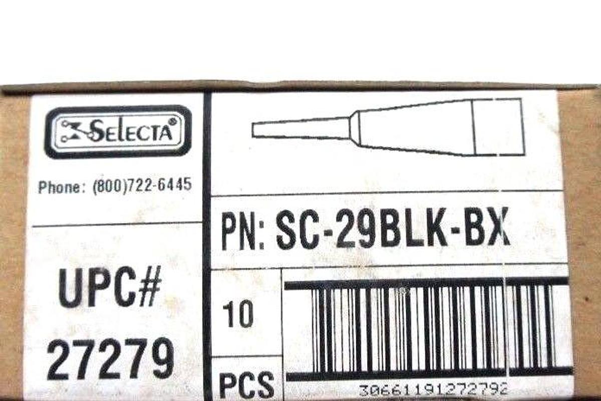 LOT OF 10 NIB SELECTA SC-29BLK-BX ALLIGATOR CLIP INSULATORS SC29BLKBX