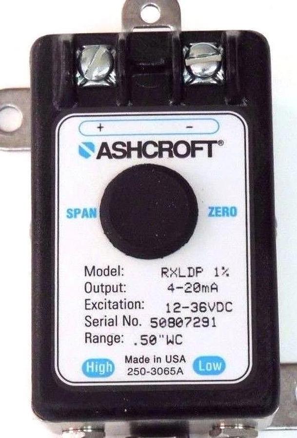 NIB ASHCROFT ASH-RX-D-100-B-M-MB4-42-B-050 PRESSURE TRANSMITTER 4-20MA, RXLDP