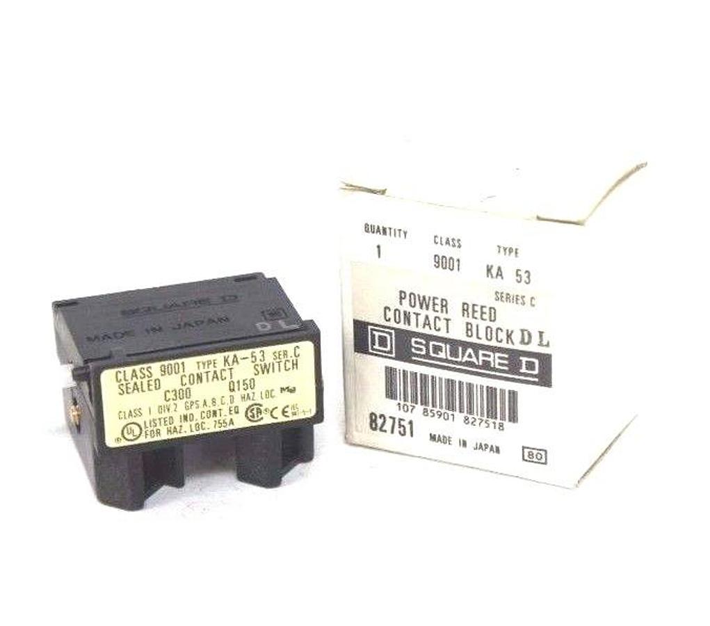 Used NIB SQUARE D 9001-KA53 POWER REED CONTACT BLOCK SER C, 9001KA53