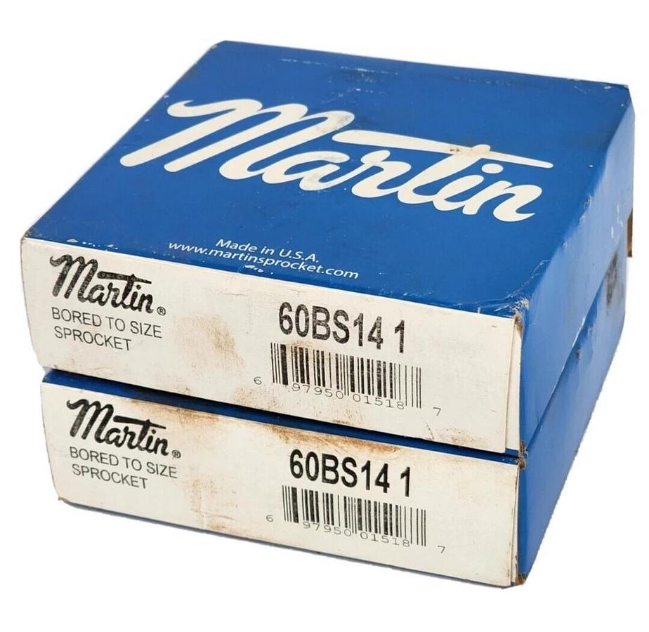 Used LOT OF 2 NIB MARTIN 60BS14 1 SPROCKETS 14T, 3/4INCH W/B HUB BORE TO SIZE 60BS141