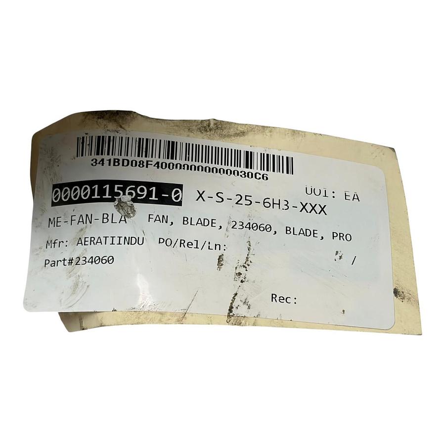 Used Aeration Industries 234060 Stainless Steel 4-Blade Propeller Fan New Surplus