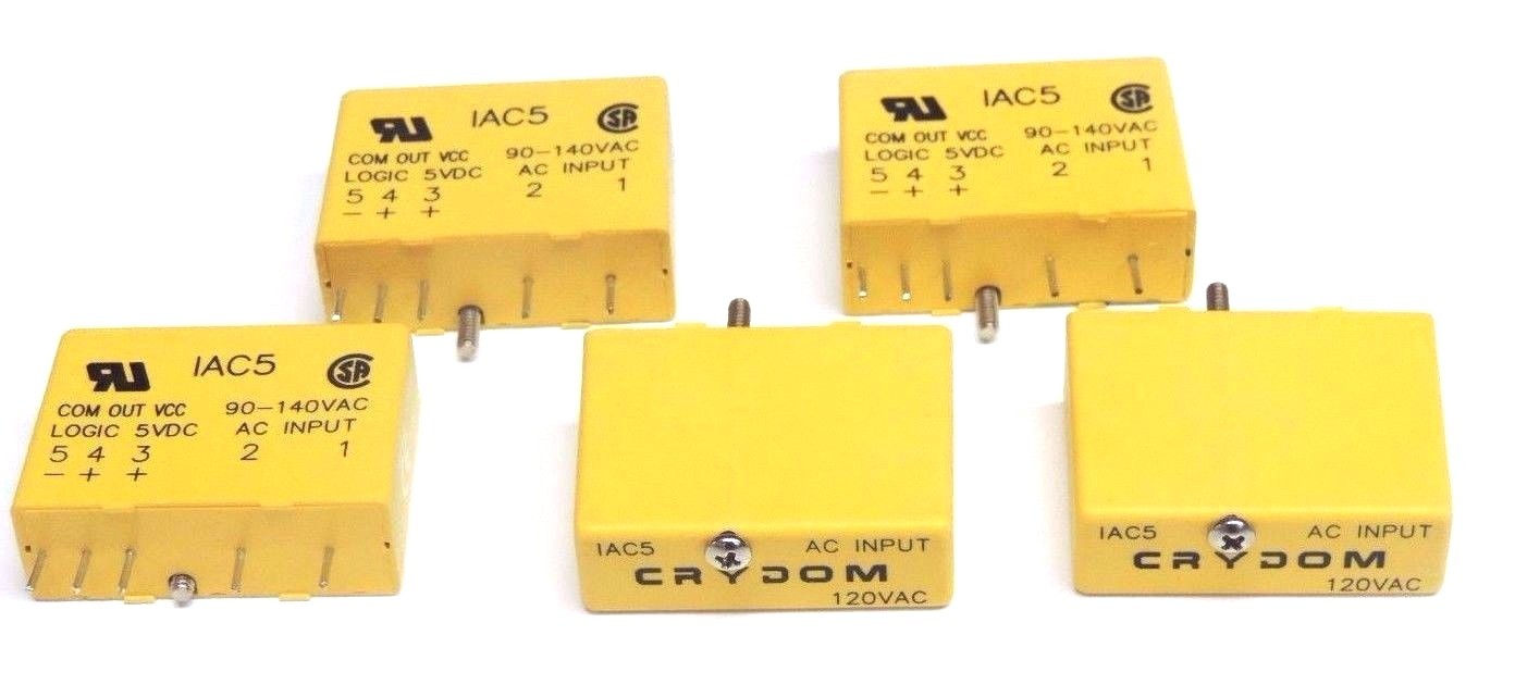 Used LOT OF 5 NEW CRYDOM IAC5 INPUT MODULES 120VAC