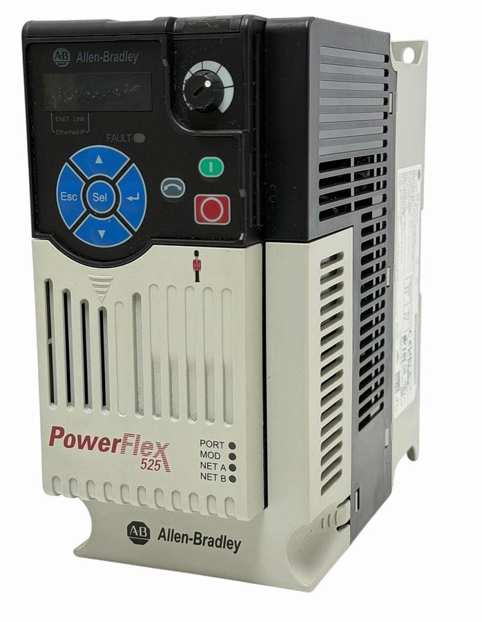 Used Allen Bradley 25B-D010N104 /A PowerFlex 525 AC VFD Drive 3Ph 480V 5HP FW: 7.001