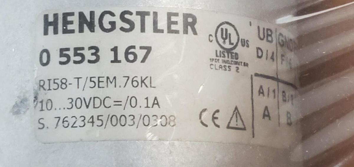 Used NEW DANAHER CONTROLS HENGSTLER 0 553 167 ENCODER 0553167, RI58-T/5EM.76KL