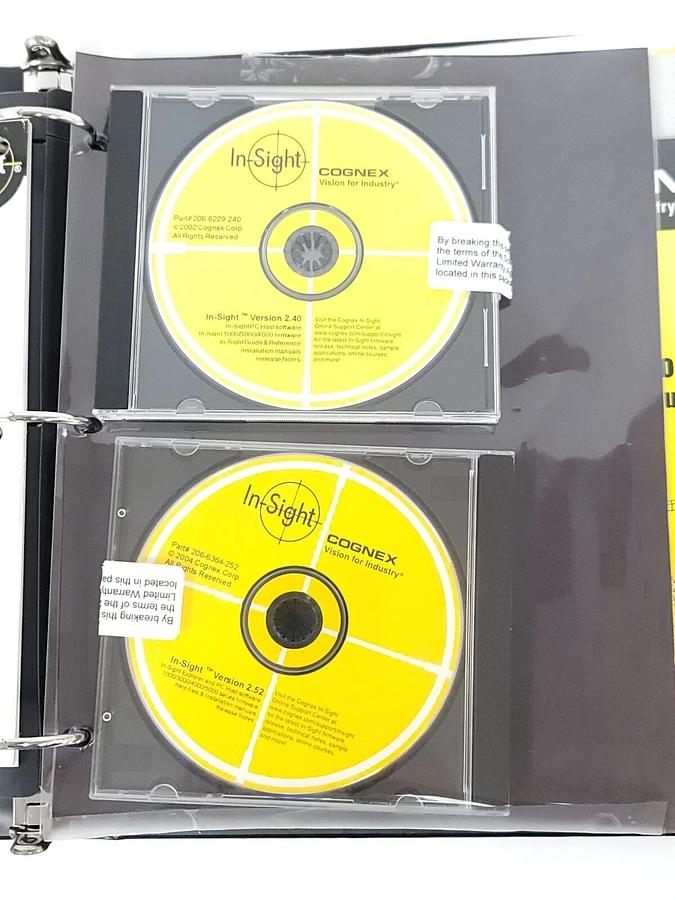 Used COGNEX 206-6229-240, 206-6364-252 IN-SIGHT SOFTWARE W/ MANUAL AND CASE