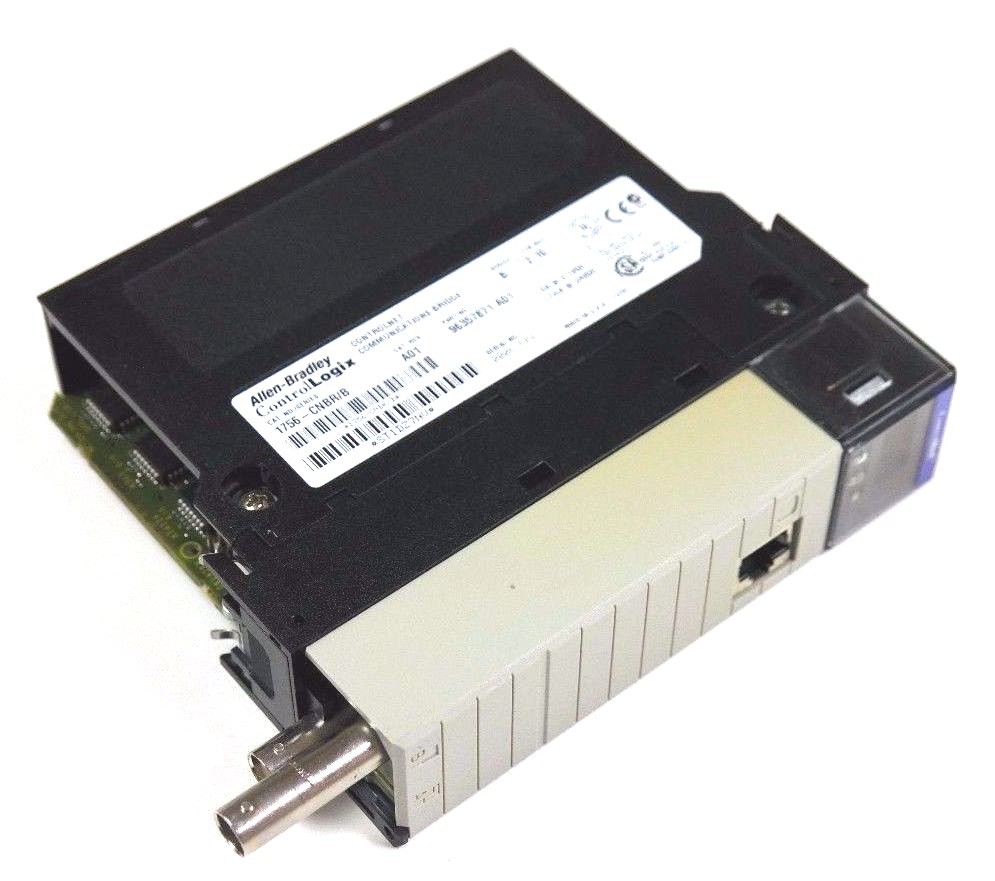 Used ALLEN BRADLEY 1756-CNBR SER. B CONTROLNET MODULE CAT. REV. A01, F/W REV. 2.10