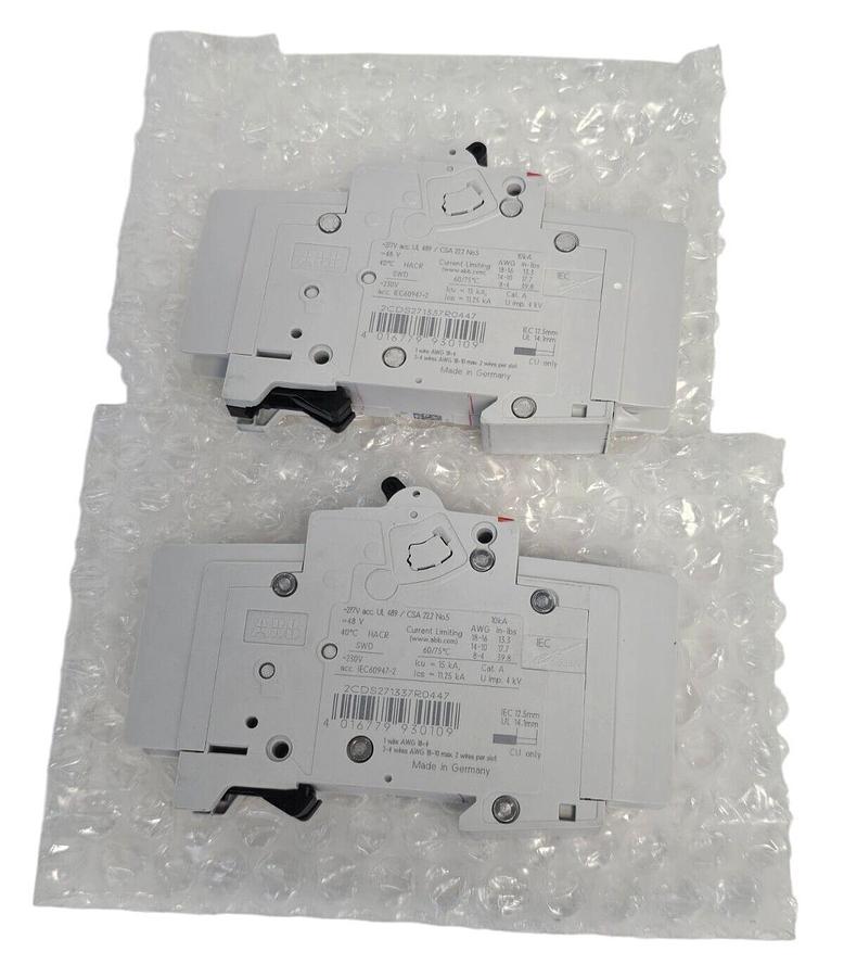Used BOX OF 2 NEW ABB 2CDS271337R0447 CIRCUIT BREAKERS SU 201M - K13