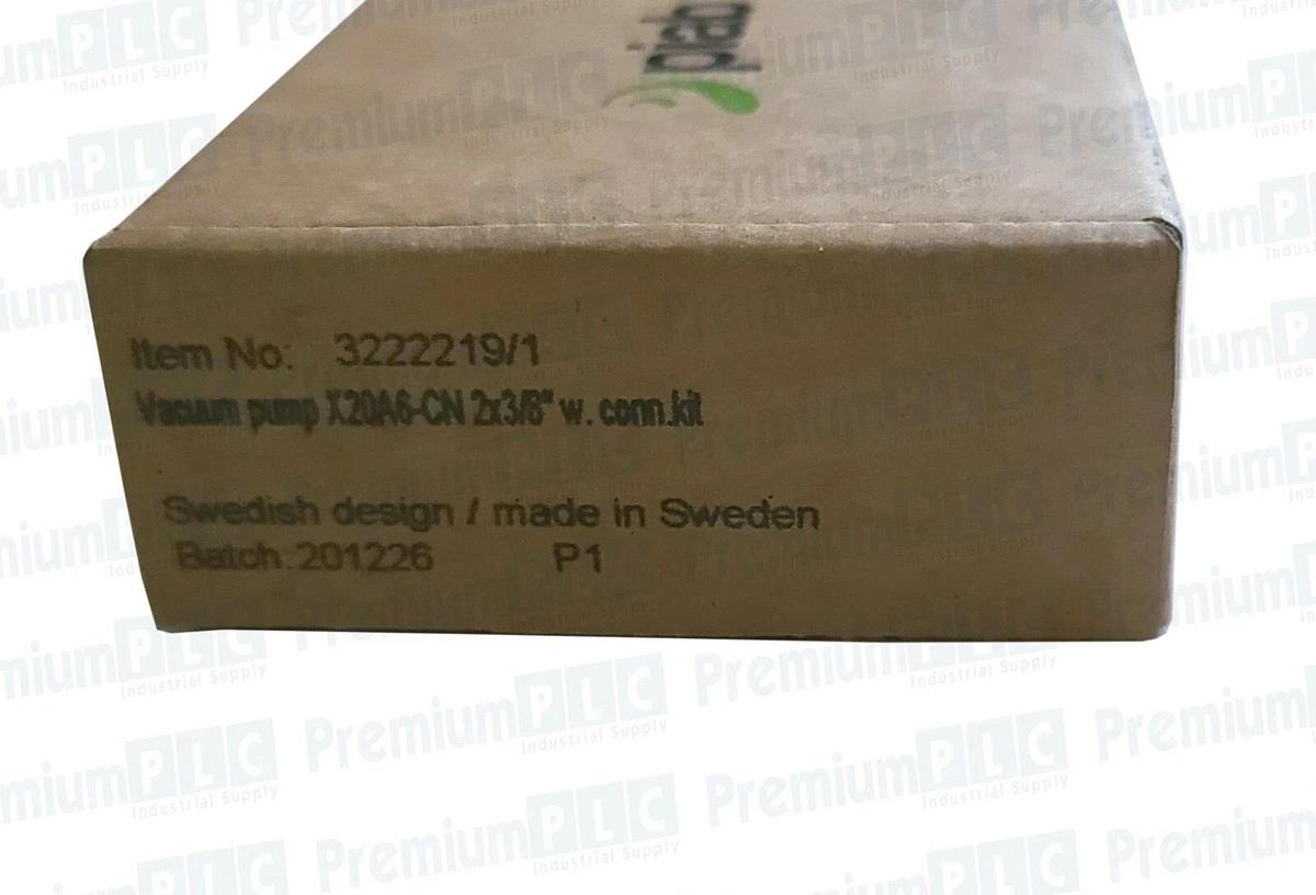 NEW PIAB 3222219/1 VACUUM PUMP X20A6-CN 2 x 3/8" W/ CONNECTION KIT
