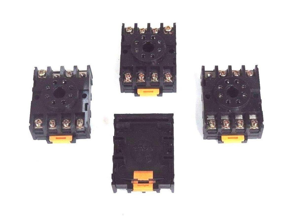 Used LOT OF 4 GE CR420KA2 RELAY SOCKETS 10A 300V