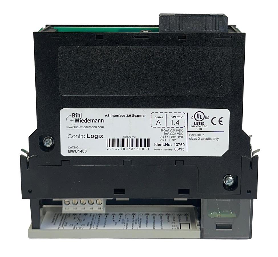 Used BIHL+WIEDEMANN BWU1488 /A ControlLogix AS-Interface 3.0 SCANNER 13760 NSMP