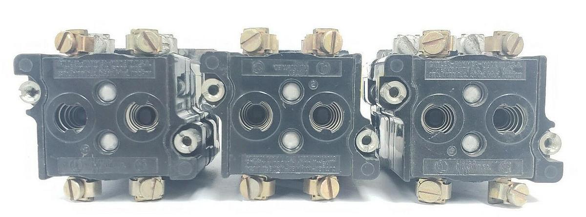 Used LOT OF 3 CUTLER-HAMMER 2-POS. SELECTOR SWITCHES W/ 120V 50/60HZ COILS, 5.3V LAMP