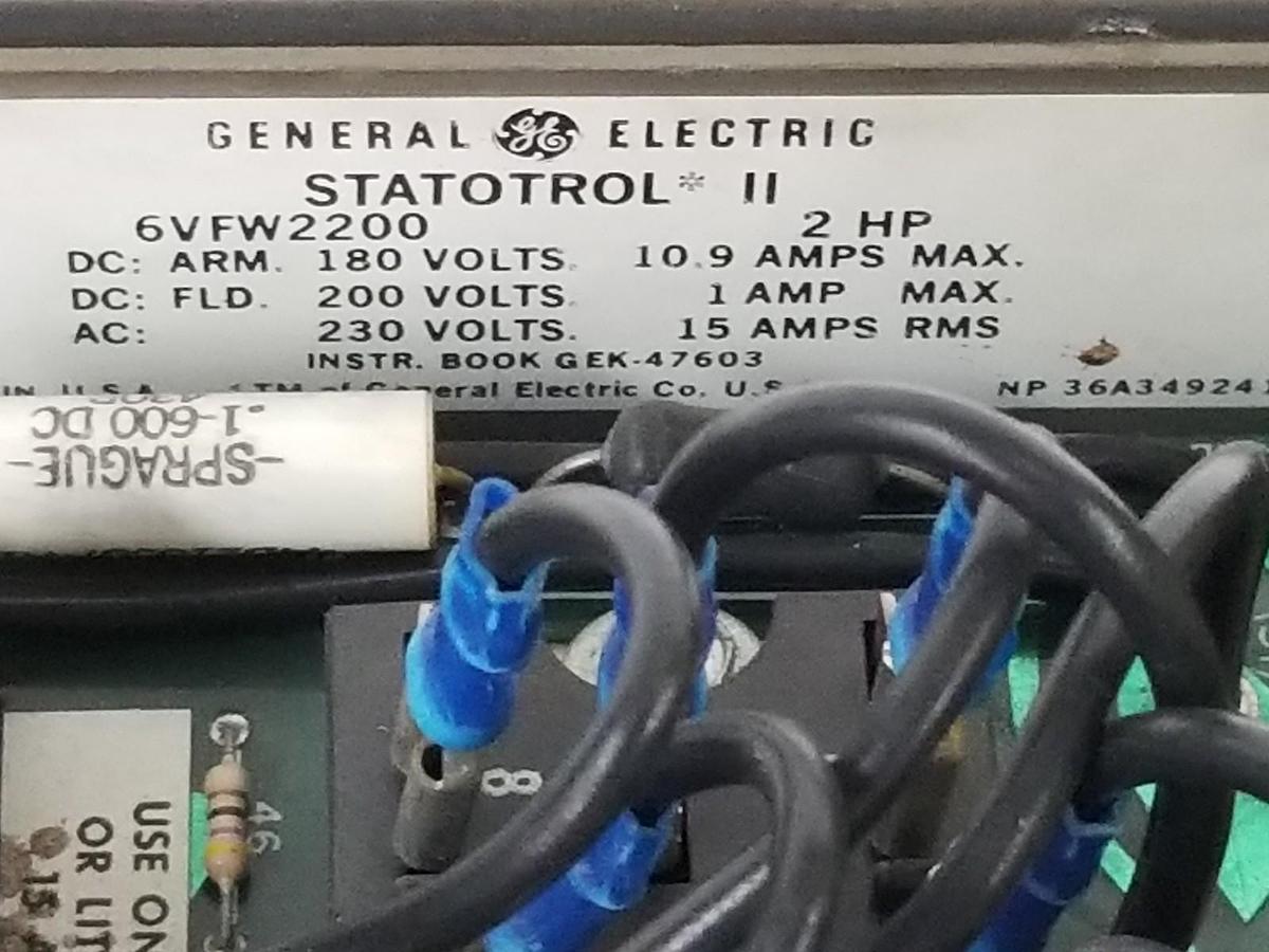 Used REPAIRED GE 6VFW2200 STATOTROL II DRIVE 6VFWC2200A4 6VRC2001A2 193X643AFG224 2HP