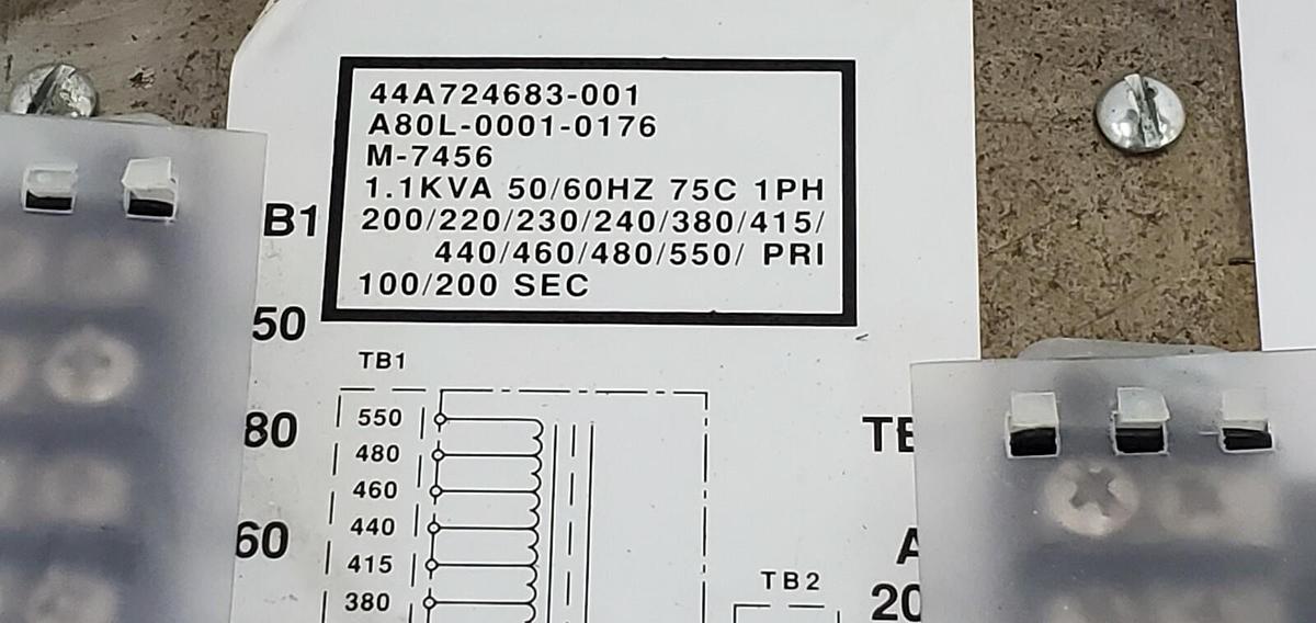 Used FANUC A80L-0001-0176 TRANSFORMER MULTI-TAP 44A724683-001, 1.1KVA 50/60HZ