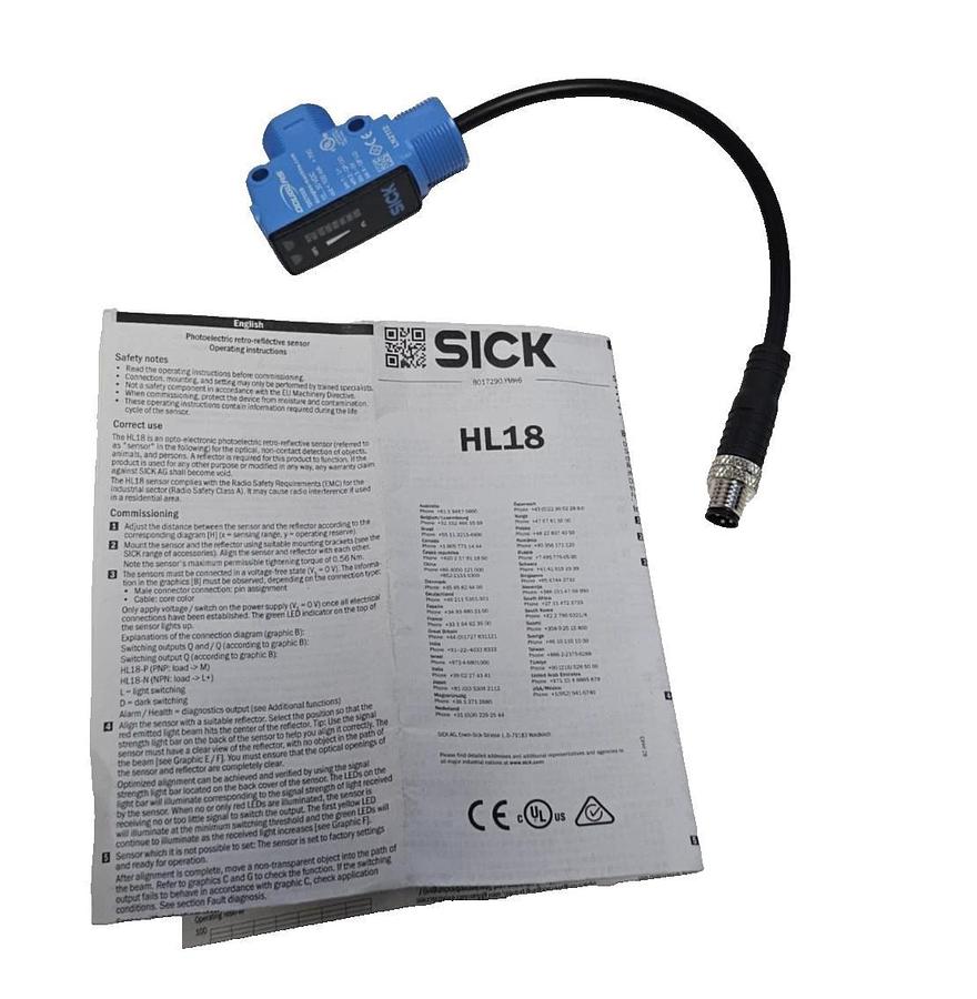 SICK HL18B-P3B3BAS21 | 1100647 SureSense Photo Sensor | Douglas Machine 1287059