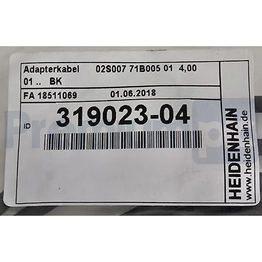 Used HEIDENHAIN 319023-04 Encoder Adapter Cable M23 7-Pin, M9 5-Pin, Length 4m NSFS