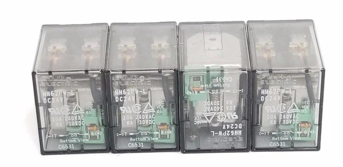 LOT OF 4 NEW FUJI ELECTRIC HH62PW-L-DC24V RELAYS 8 PIN HH62PW-L