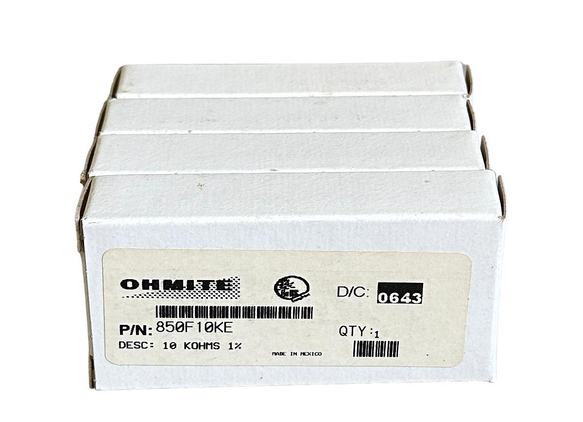 Used 4 NEW OHMITE 850F10KE WIREWOUND RESISTORS 10KOHMS 50W 1.7KV