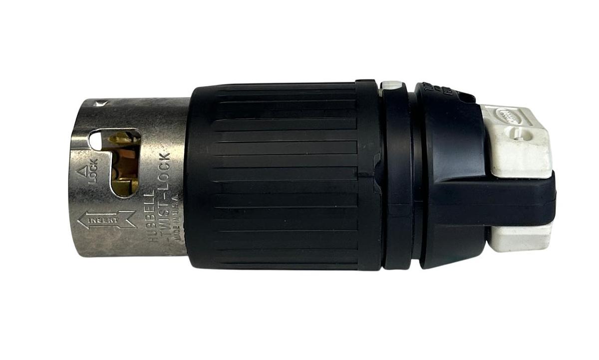 Used HUBBELL CS8165C INSULGRIP TWIST-LOCK PLUG 50A 3PHASE 480VAC 3-POLE 4-WIRE NSMP