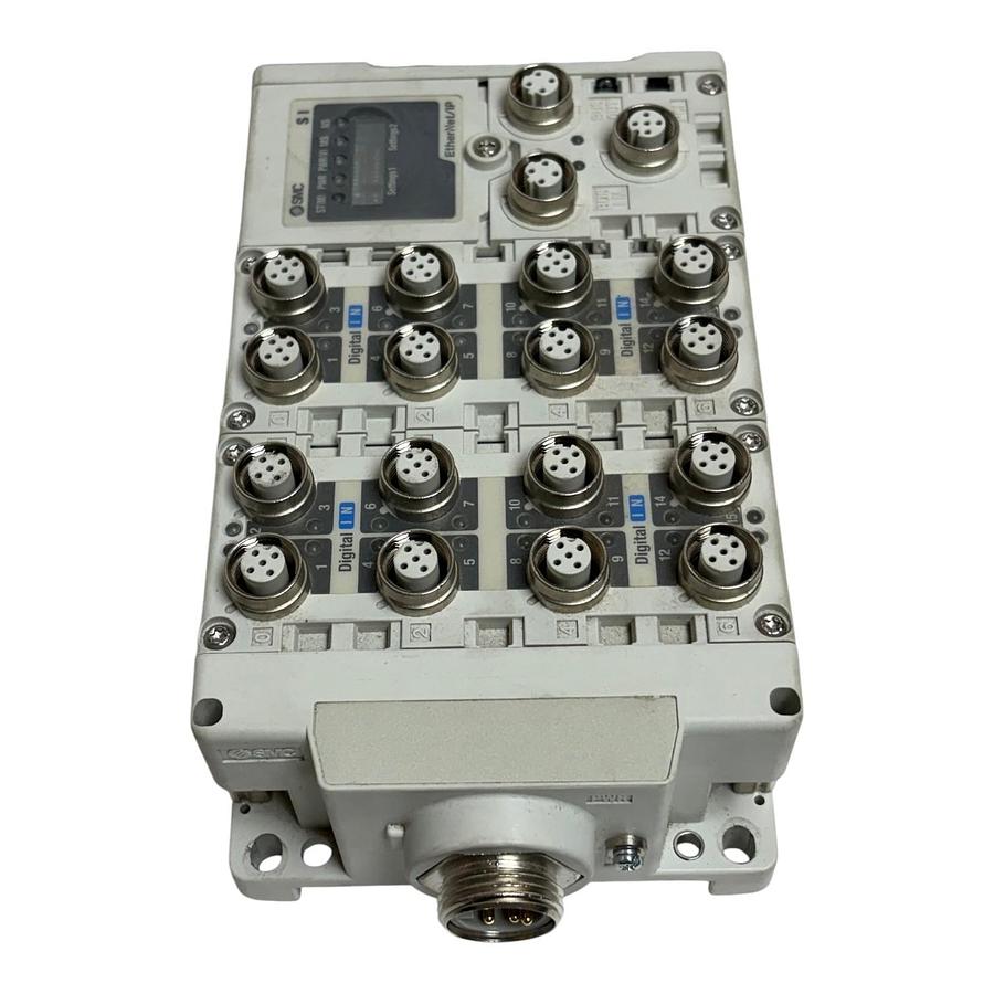 Used SMC EX600-SEN3 EtherNet IP Valve Manifold VQ2000 EX600-DXPD 6-Station
