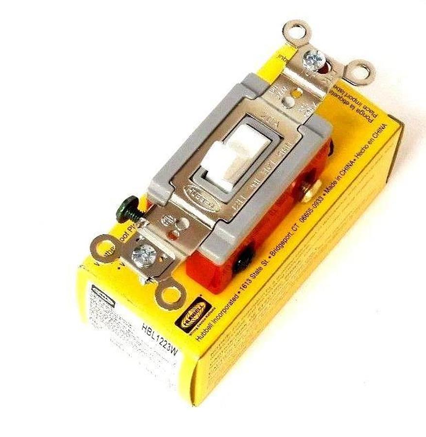 Used NIB HUBBELL HBL1223W 3-WAY TOGGLE SWITCHE 20A, 120-277VAC, WHITE