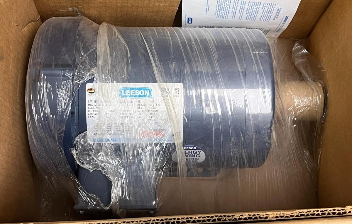 Used LEESON 110444.00 ELECTRIC MOTOR 1.5HP 1725RPM 3PH 56H TEFC 208-230/460V