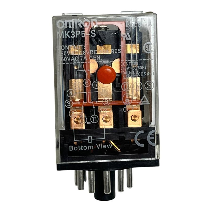 Used Lot of 2 Omron MK3P5-S 11-Pin Plug-in Relays 24VAC 3PDT 10A New Surplus