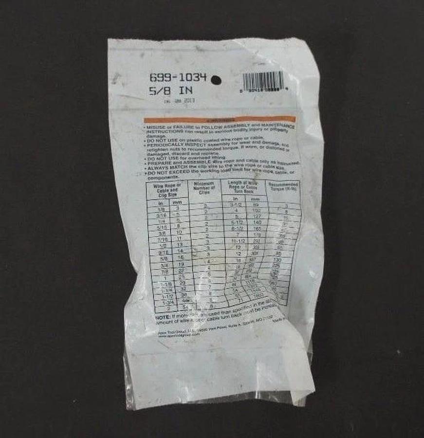 Used NEW CAMPBELL 699-1034 WIRE ROPE CLIP 5/8" 6991034
