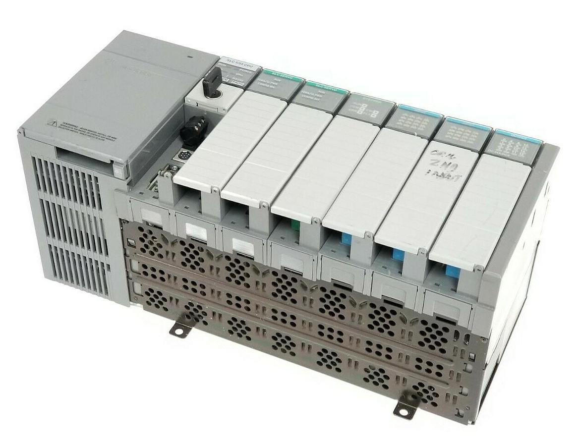 Used ALLEN BRADLEY 1746-A7 SER. B RACK W/ 1746-P2 , 1747-L542 , HSTP1 , HSRV , IB16