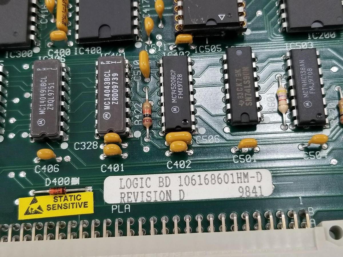 Used BOSTON FINCOR 106168601HM-D LOGIC CONTROL BOARD REV. D 106168601HM
