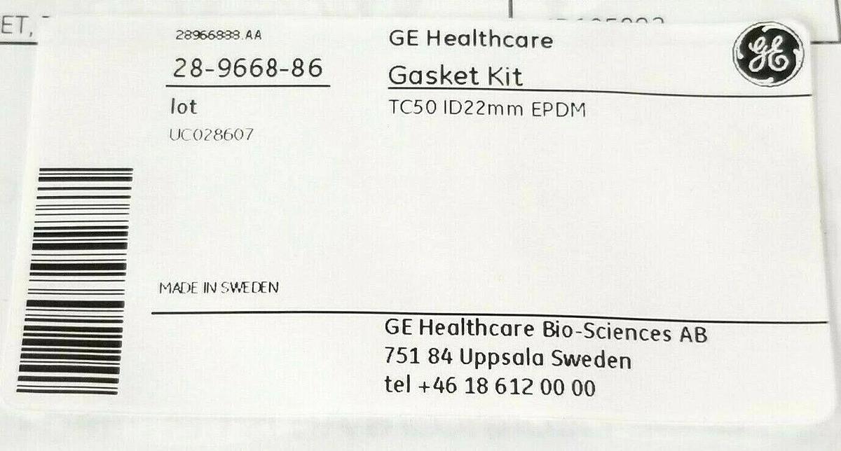 Used NEW GE HEALTHCARE 28-9668-86 GASKET KIT TC50 ID 22mm EPDM MBL 28966886 AB