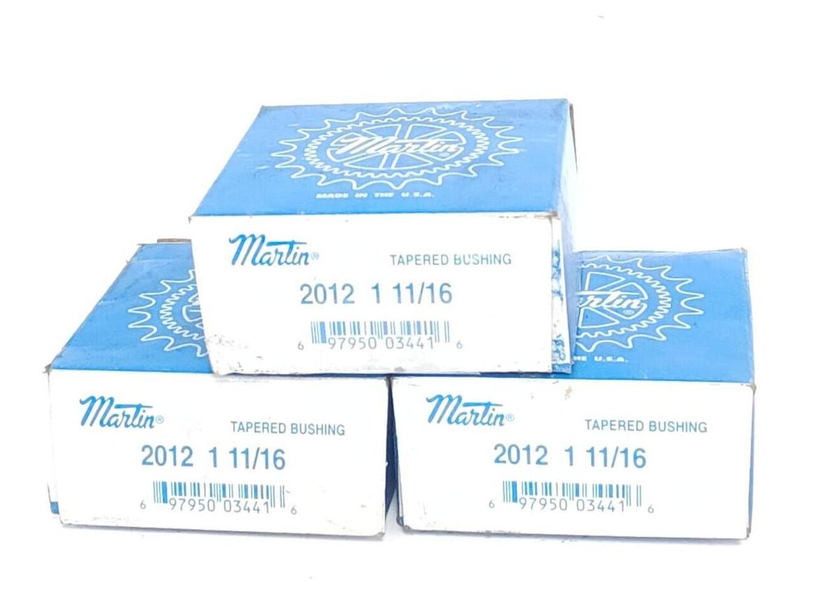 Used LOT OF 3 NIB MARTIN 2012 1 11/16 TAPER LOCK BUSHINGS