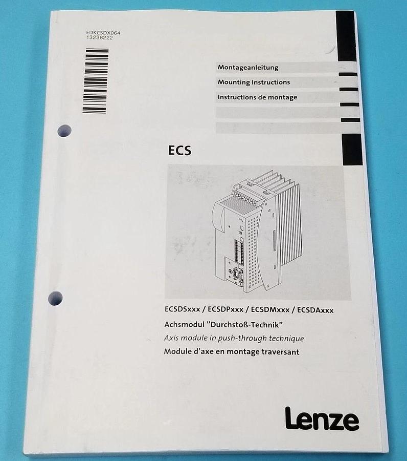 Used LENZ ECS MOUNTING INSTRUCTION MANUAL EDKCSDX064, 13238222