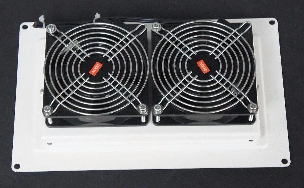 Used LOT OF 2 NITO RD45-092 PANEL FANS WITH HOUSING 200V, 50/60HZ, RD45092