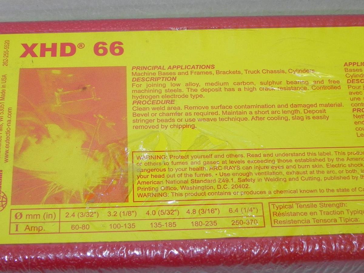Used EUTECTIC CASTOLIN 66XHD-40-5K ELECTRODES XHD 66, 5/32'' 4.0mm 11LB