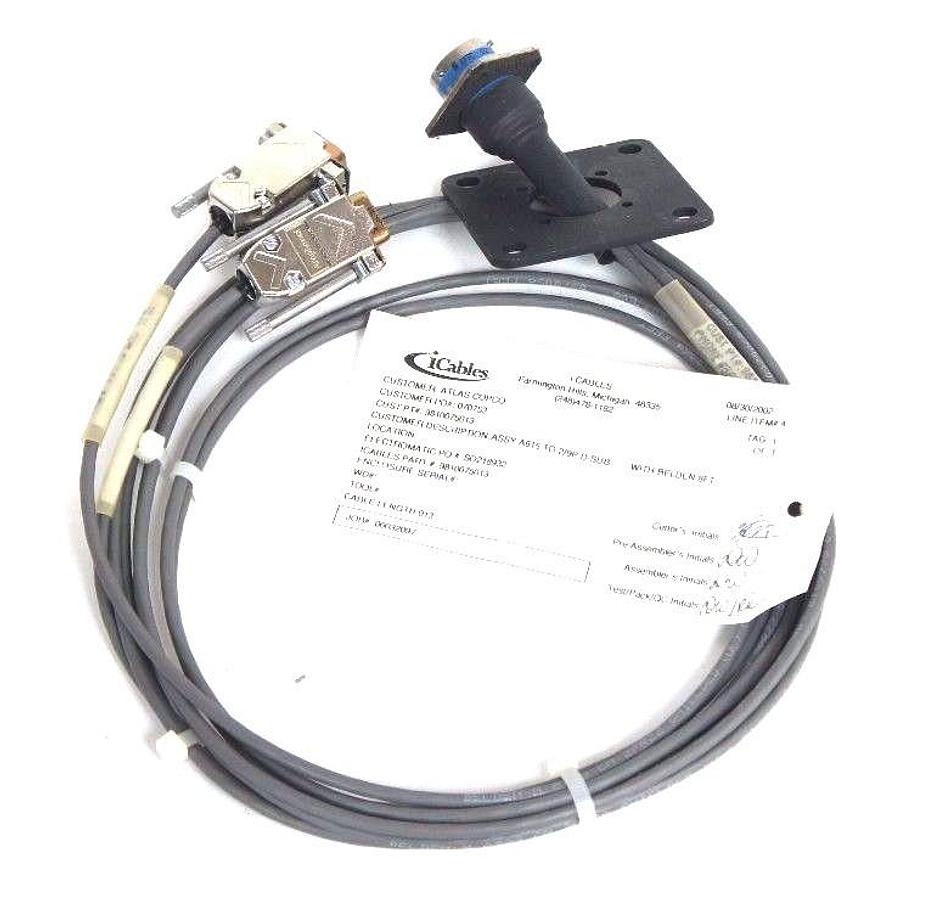 Used NEW ATLAS COPCO 9810075013 CABLE ASSEMBLY A615 TO 2/9P