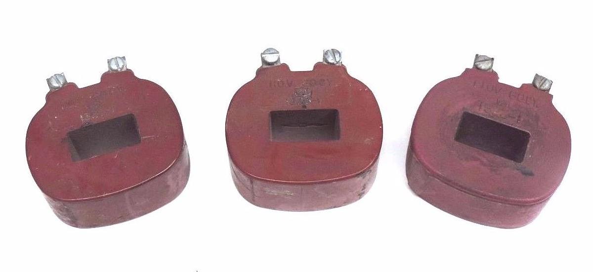 Used LOT OF 3 CUTLER-HAMMER 9-1323-1 COILS 110VAC 60CY. 913231, 1323-1